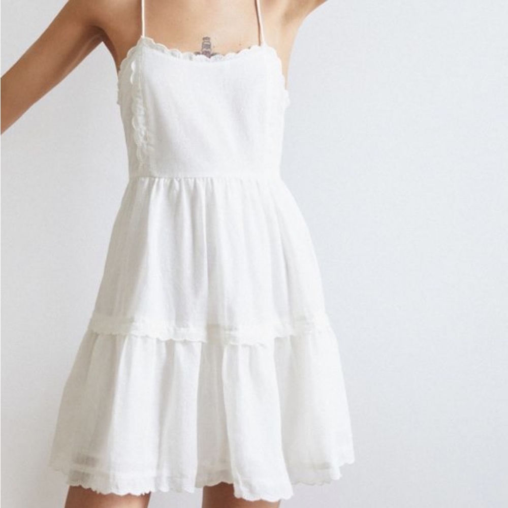 UO Hanna Scallop Babydoll Mini dress medium